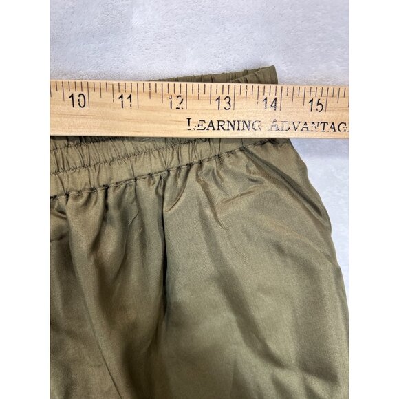 EVR Silk‎ Bomber Jacket Pant Set Womens XL Green Leopard Floral Vintage - Picture 10 of 16